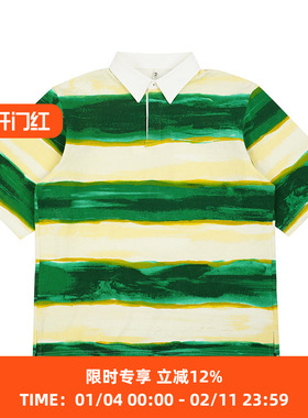KHOKI Border print rugby polo 油画印花复古短袖POLO衫
