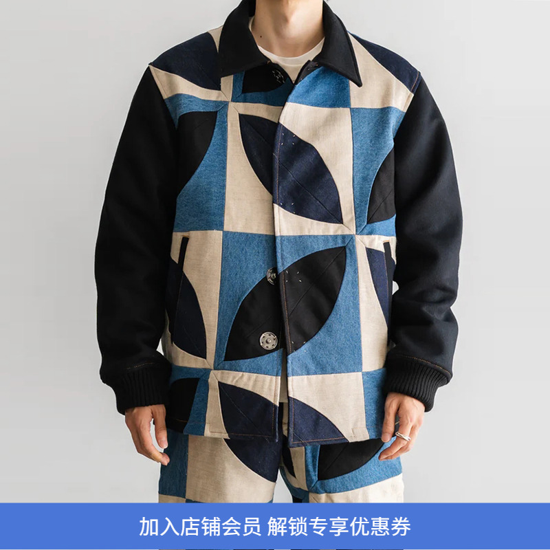 KHOKI复古拼接夹克外套