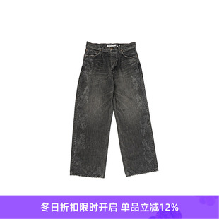 Vintage Print Wide Denim DAIRIKU Pants印花洗水廓形牛仔裤 Cat