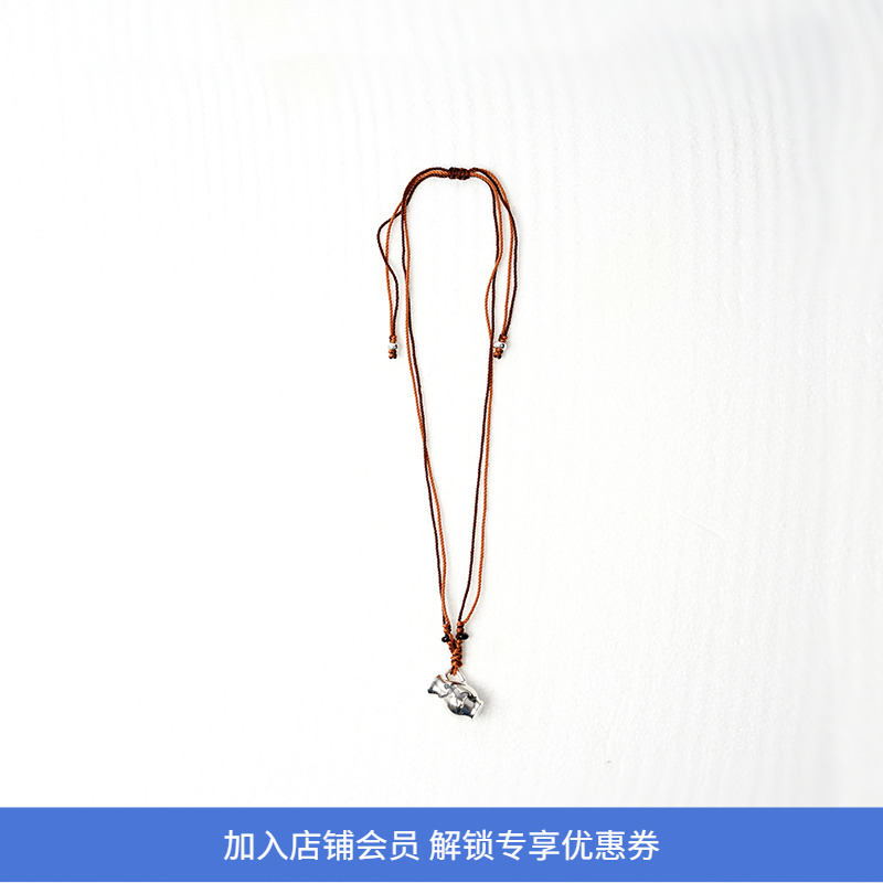 EnSage925银雕刻酒壶项链