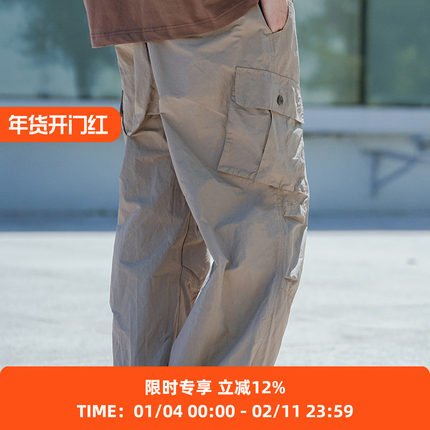 PRIMEE 机能性廓形工装裤 多袋休闲伞兵裤 宽松长裤