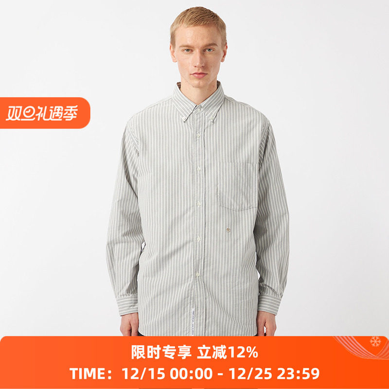 nanamica Button Down Stripe Wind Shirt 纽扣领经典款条纹衬衫