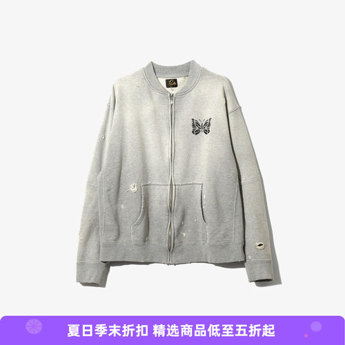 Needles Deconstructed Sweat 酵素水洗破坏加工蝴蝶拉链卫衣