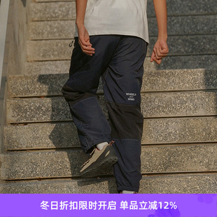 复古拼色休闲运动长裤 WHEELS 男女款 WIND and