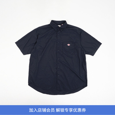 DANTON DOT BUTTON B.D. SHIRT S/S 男装自然褶皱短袖衬衫
