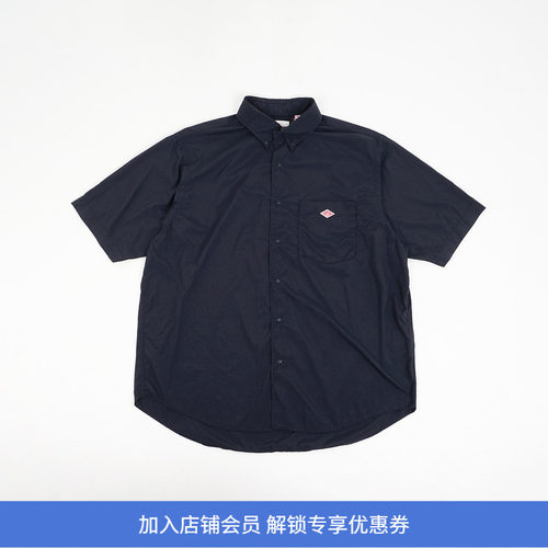 DANTON DOT BUTTON B.D. SHIRT S/S 男装自然褶皱短袖衬衫