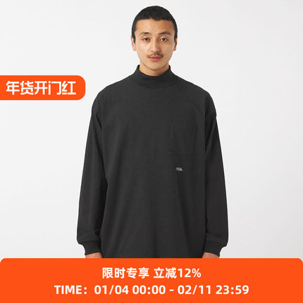 nanamica OOAL Mock Neck L/S Tee 有机棉半高领宽松长袖T恤
