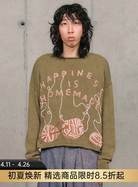 Story mfg TWINSUN ROLLNECK男女中性款手工钩针天然染色针织毛衣