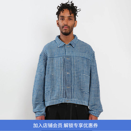 Story mfg SUNDAE JACKET 男女中性款天然染色格子短款夹克外套
