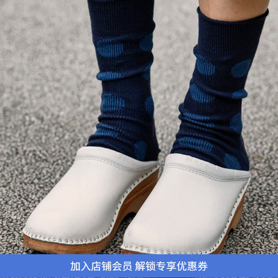 ROTOTO PORTHOLE DOT SOCKS 日本奈良制波点针织袜子 中筒袜