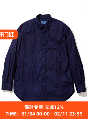 KUON Regular Collar Shirt-AIZOME- 日本职人制有机棉蓝染衬衫