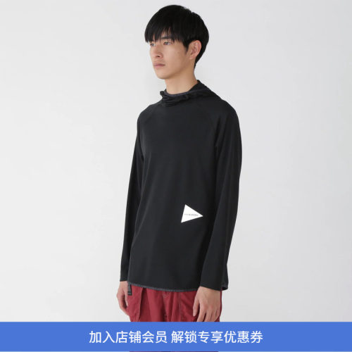 and wander dry jersey LS 男女款吸湿速干透气防臭连帽运动T恤