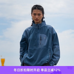 保暖摇粒绒半拉链套头衫 WHEELS 男女款 WIND 卫衣 and