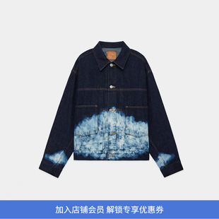 Markaware SHORT DENIM JACKET 有机棉丝绸混纺褪色加工牛仔夹克