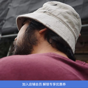 KIJIMA TAKAYUKI LINEN COTTON PRINTED 亚麻棉混纺手绘渔夫帽