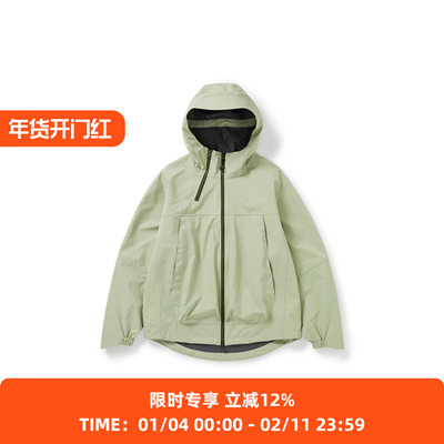 WHEELS and WIND 防泼水防污双拉链宽松廓形冲锋衣 连帽外套