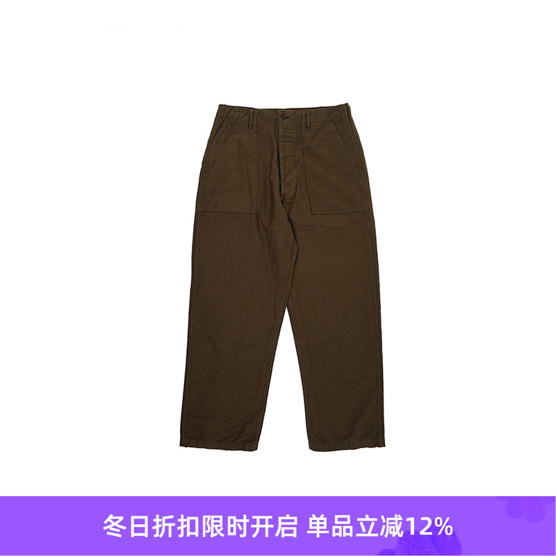 orslow COTTON LINEN MOLESKIN 日本制宽松复古棉麻工装裤