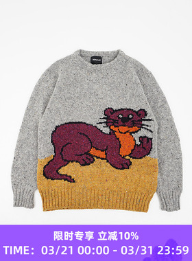 Howlin STRANGER IN PARADISE 男女中性款刺绣羊毛马海毛圆领毛衣