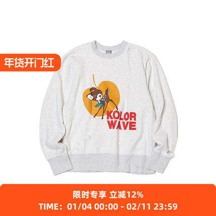 kolor BEACON Sweater 复古破坏印花圆领套头卫衣
