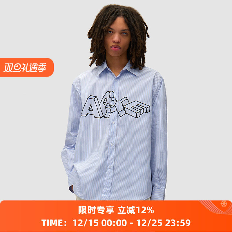 Arte Blocks Shirt 艺术字条纹长袖衬衫