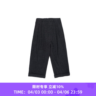 羊毛羊绒混纺阔腿裤 YOKO CROPPED PLEATED SAKAMOTO DOUBLE