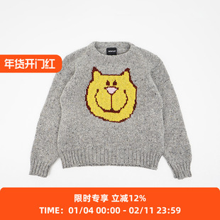 Howlin SMILING FACES 女装笑脸羊毛马海毛圆领毛衣