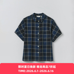 TOAST Market Check Cotton Linen 女装有机棉麻混纺格子衬衫