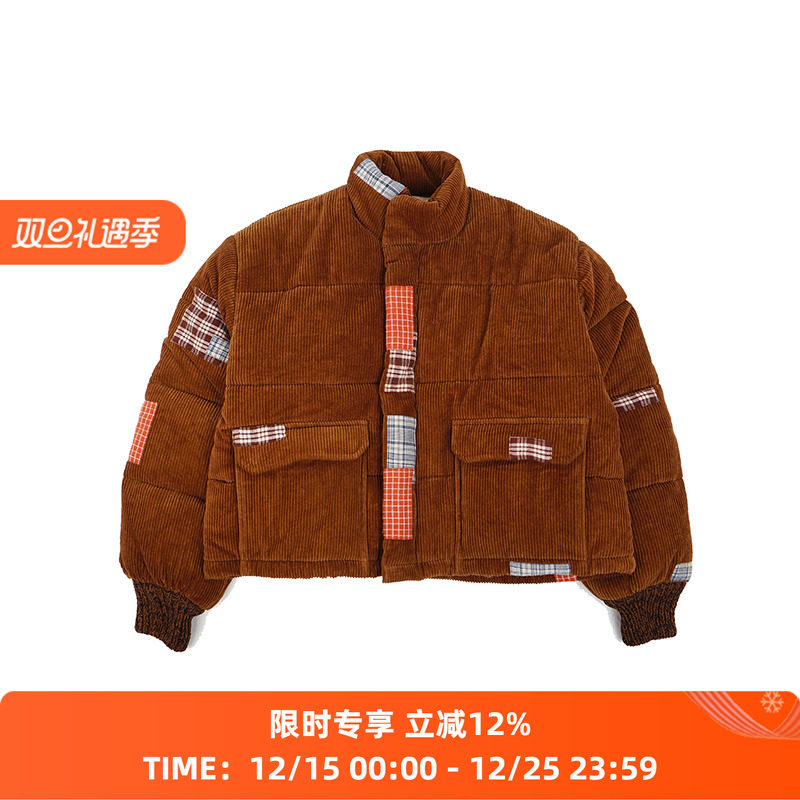 Story mfg YANAM JACKET 有机棉灯芯绒拼接立领棉服