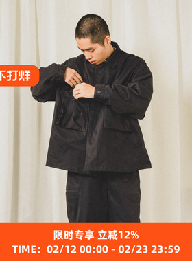 PRIMEE PEACHED COTTON TWILL FIELD JACKET绒棉廓形工事夹克外套