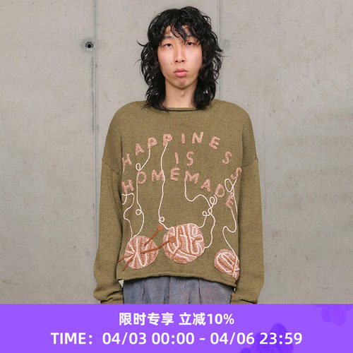 Story mfg TWINSUN ROLLNECK男女中性款手工钩针天然染色针织毛衣