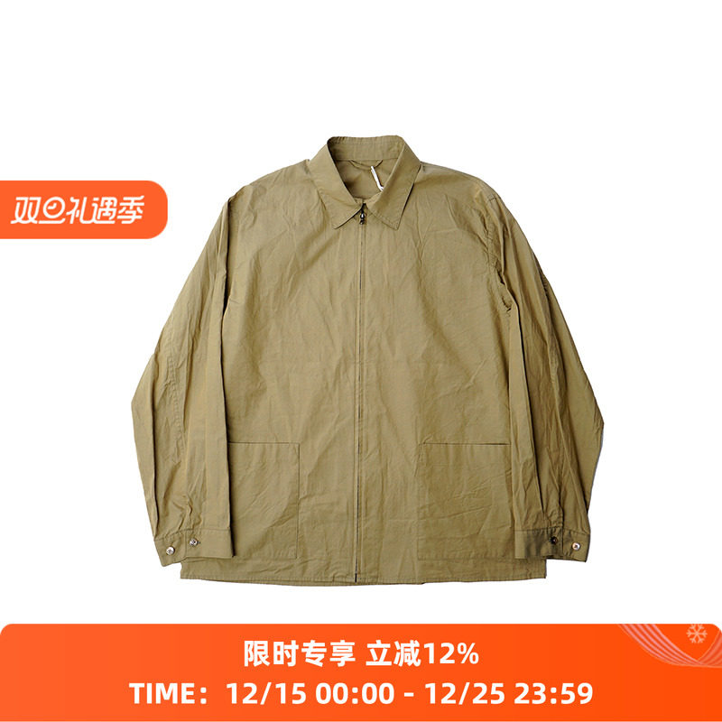 blurhms Chambray Zip Shirt 高密度超长棉拉链长袖衬衫