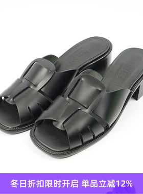 HEREU Ancora Squared Heeled Slide 女士粗跟方头拖鞋 高跟凉鞋
