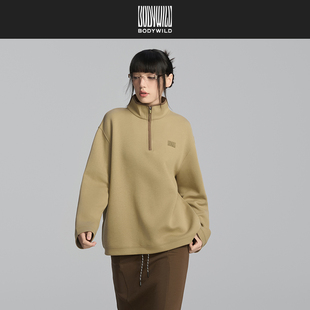 WILDN穿系列_中性半拉链套头长袖 BODY 新品 上衣ZBN81DL1A 春季