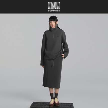 【夏季新品】BODY WILD N穿系列_女士休闲中长款卫裙ZBL83DL1