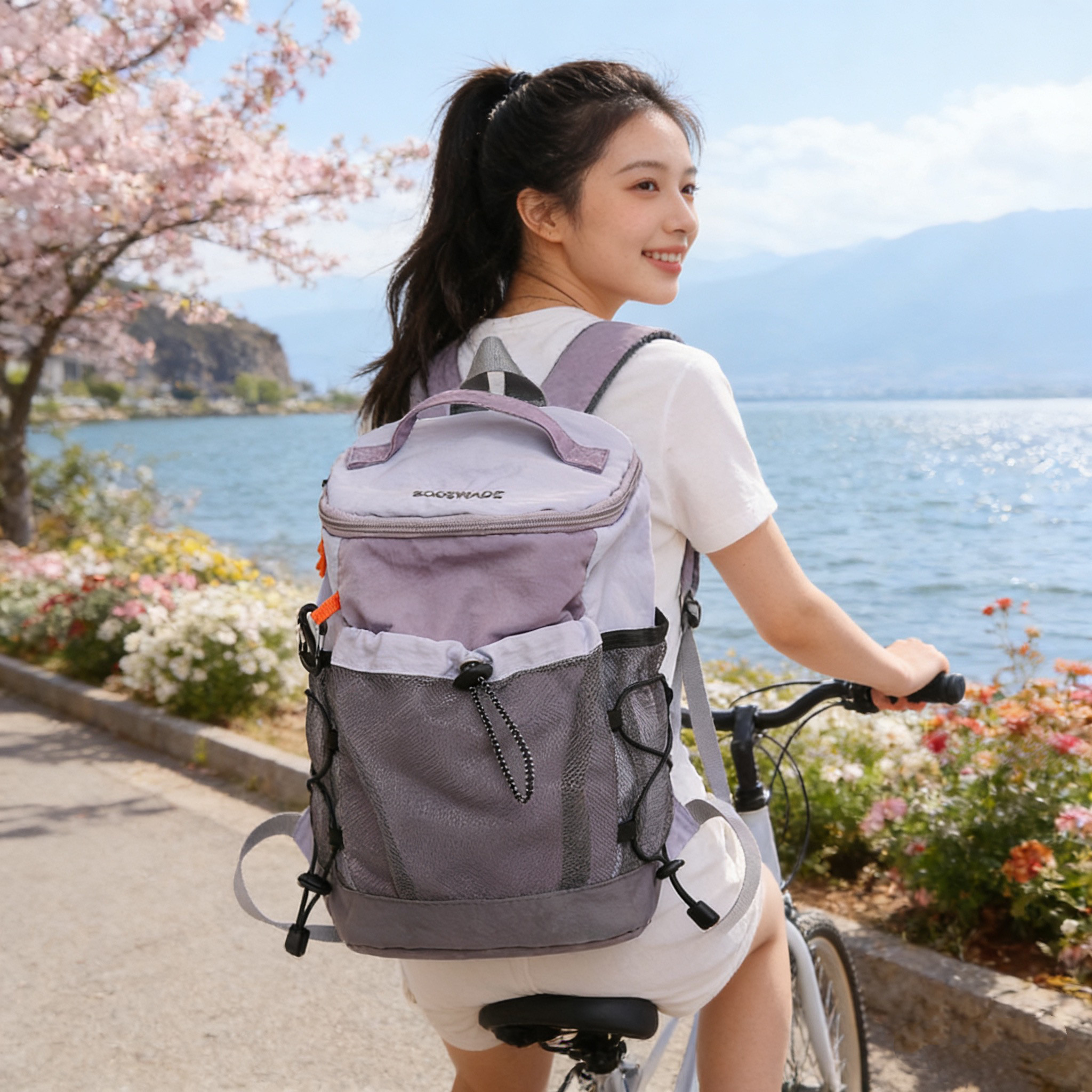 情侣款迷你双肩包校园通勤轻便小背包春游露营百搭撞色休闲双肩包