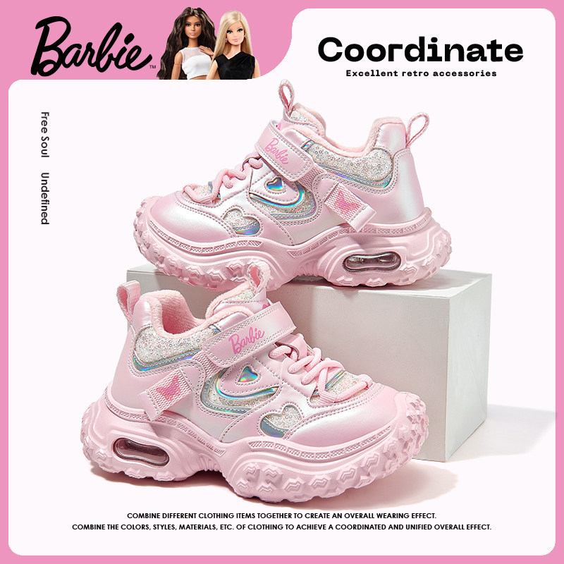 芭比童鞋女童运动鞋2025新款