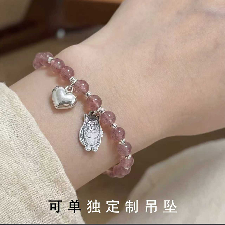 头像手链项链猫狗头像戒指刻字纯银首饰宠物纪念品定制送女友礼物