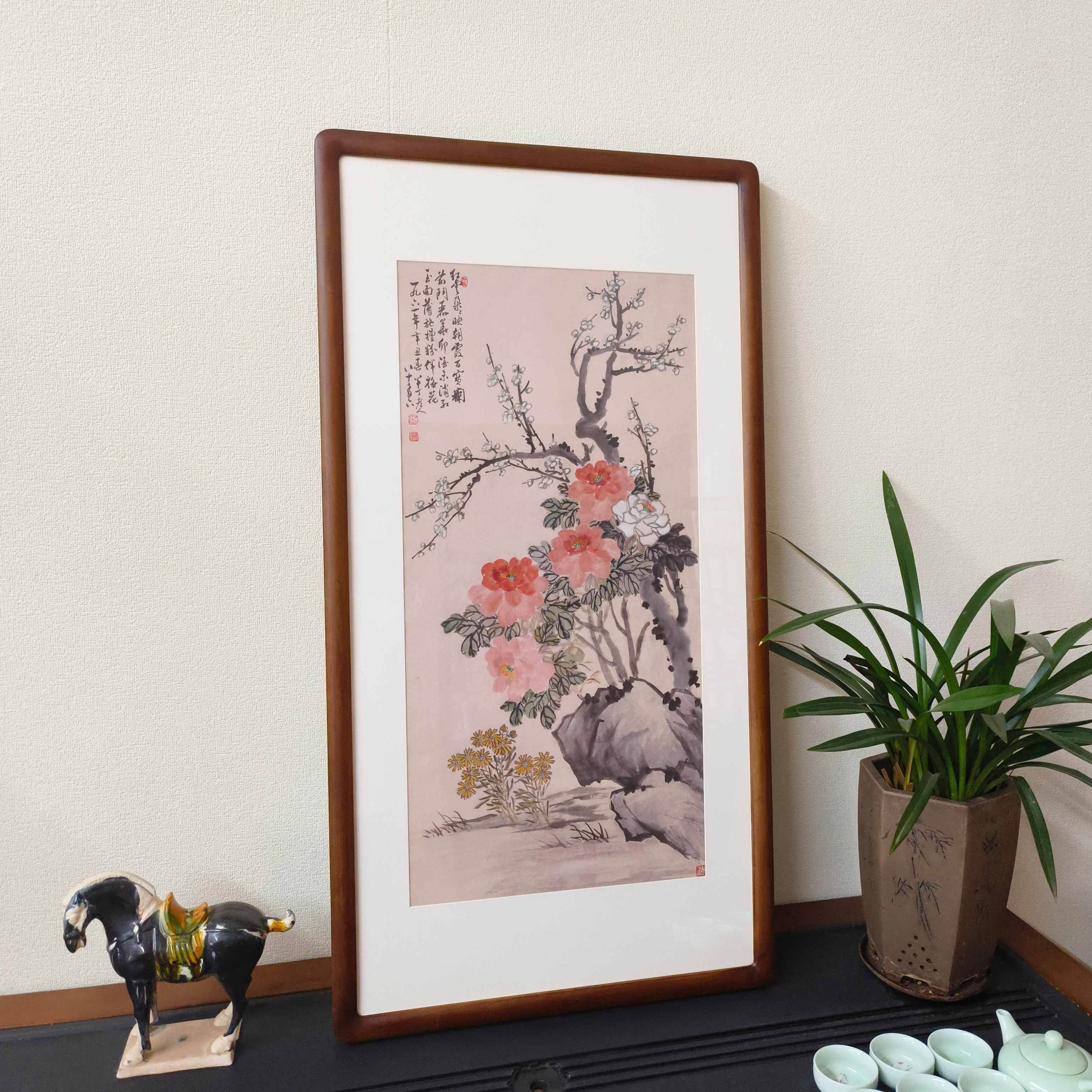 陈半丁新中式牡丹梅花水墨国画