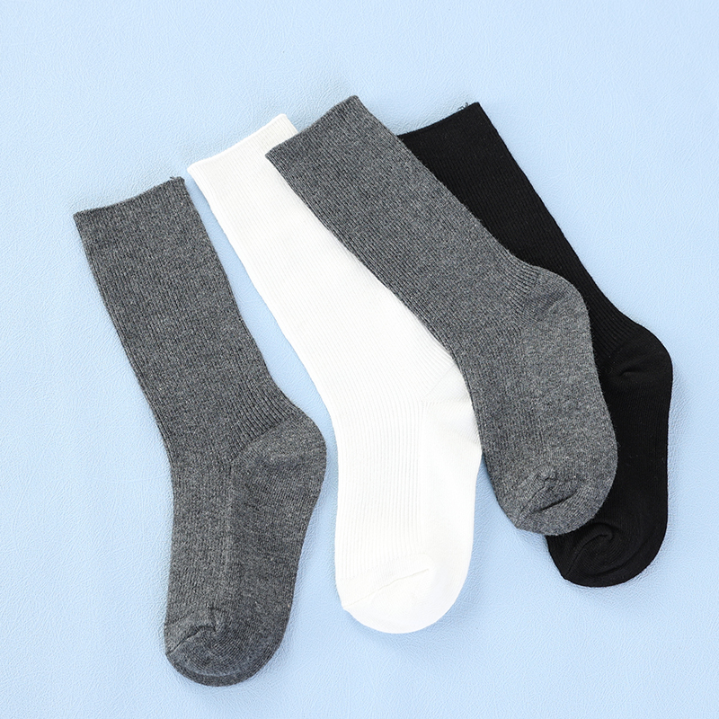 儿童袜子男童春秋棉袜中厚深灰色