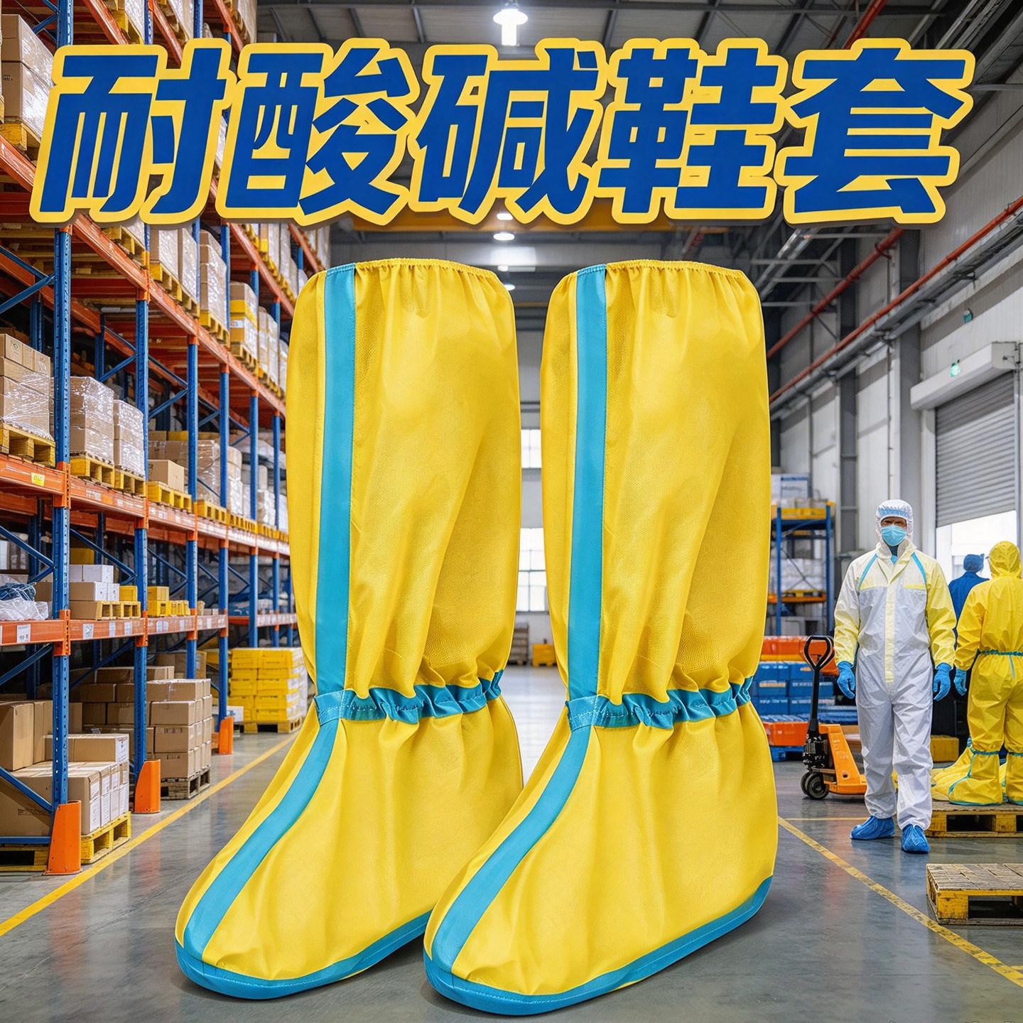 耐酸碱鞋套工业化学防腐蚀实验室喷漆防水防油车间防粉尘加厚鞋套