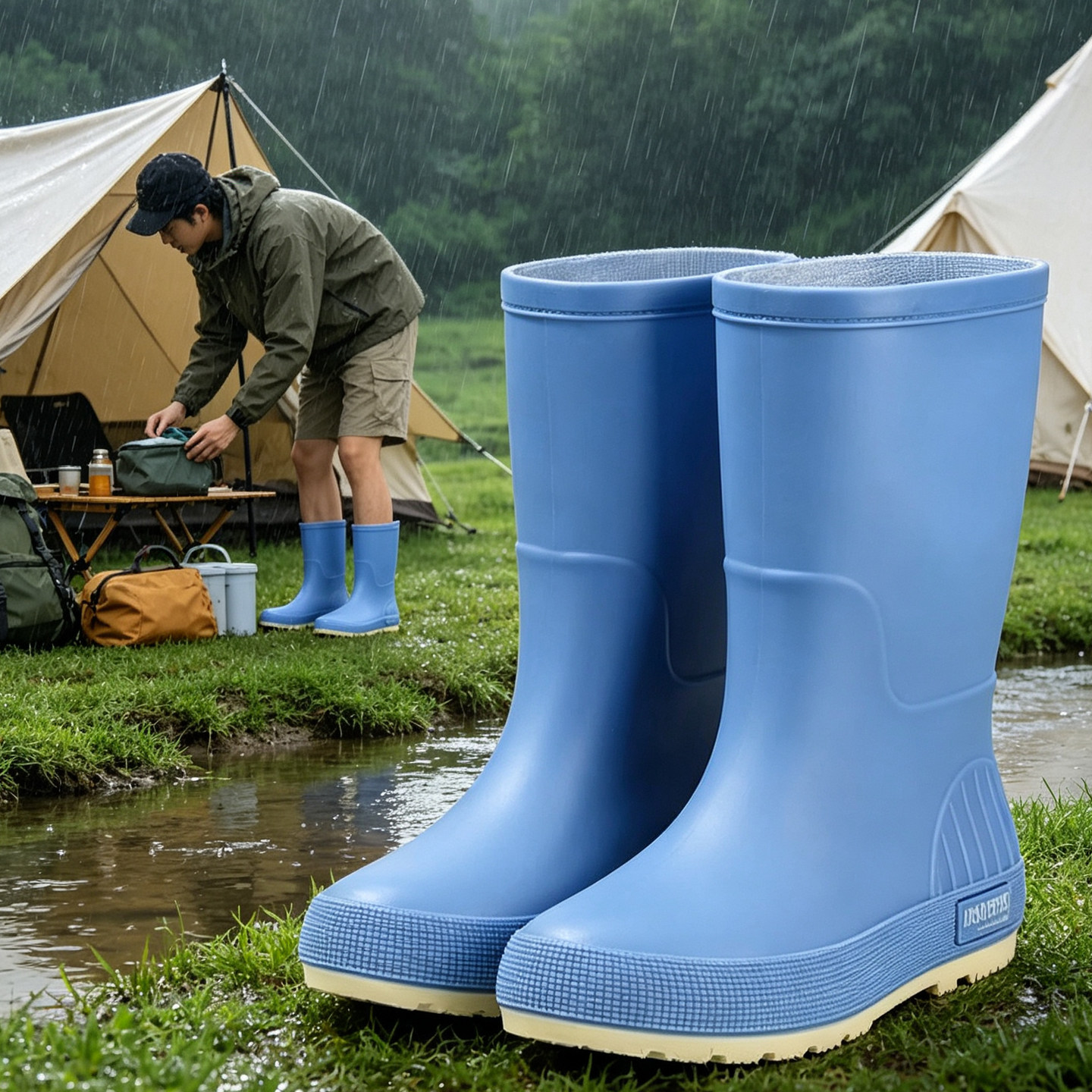 成人加厚耐磨底中筒防滑时尚雨鞋