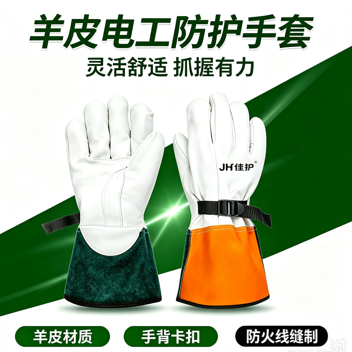 羊皮带电作业搭配绝缘手套保护手套柔软灵活电施工防穿刺防护手套