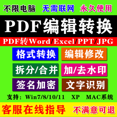 PDF转Word软件PDF编辑器图片转换pdf修改拆分合并压缩加密阅读TXT