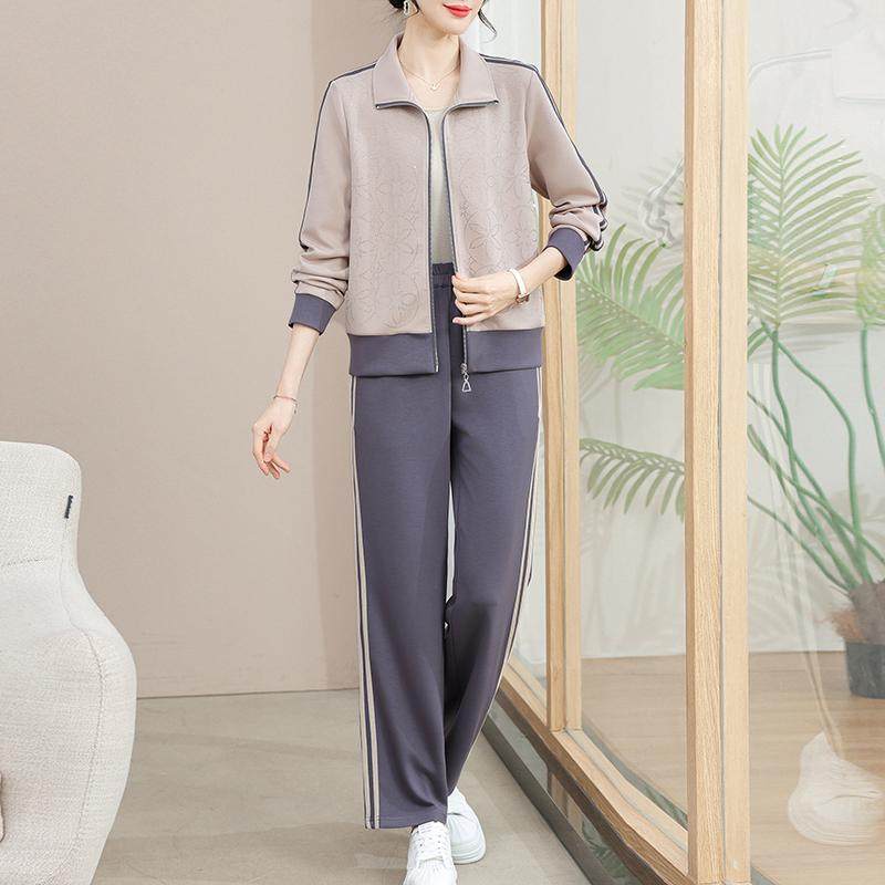 妈妈春装休闲运动服套装2026新款中老年女春秋时尚外套跑步两件套