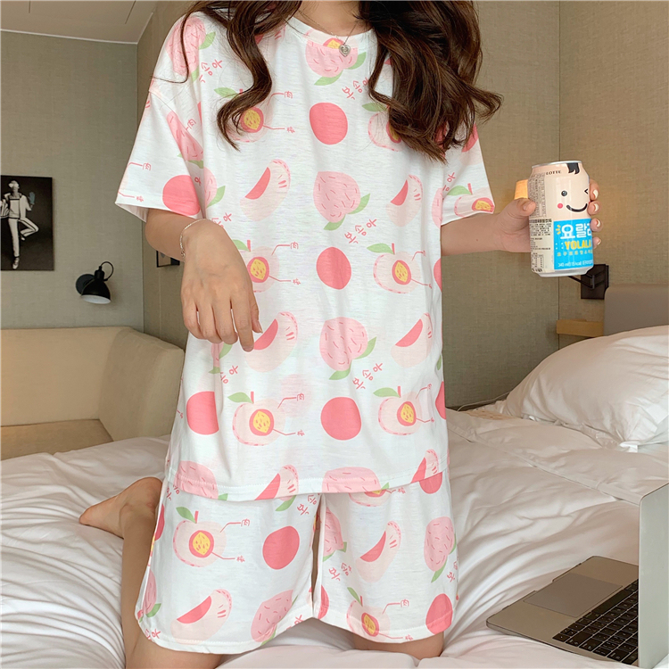 Real price real shot - summer new lovely age reduction sweet thin home pajamas set in five colors