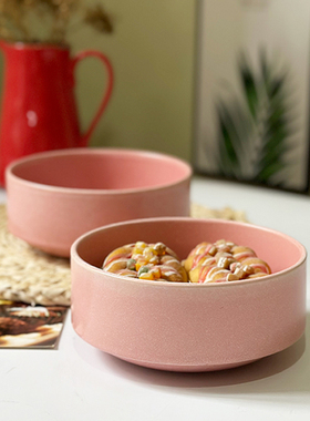 哑光（9.99两个）6英寸家用陶瓷面碗实用沙拉碗哑光窑变复古深盘