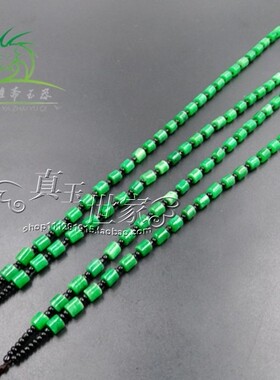 翡翠色挂绳珠链玉珠子项链玉石链子男玉佩吊坠绳子玉坠挂绳女士