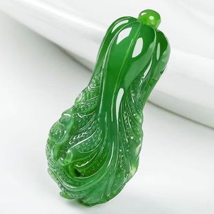 和田色玉青白玉白菜吊坠男女情侣款玉坠百财玉石百搭项坠送礼物
