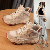 内增高高帮鞋 休闲爆款 女ins 2025年加绒棉鞋 厚底雪地靴子秋冬新款