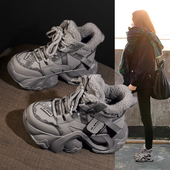 厚底加绒保暖雪地靴女2026年冬季 老爹鞋 新款 超火内增高马丁靴爆款